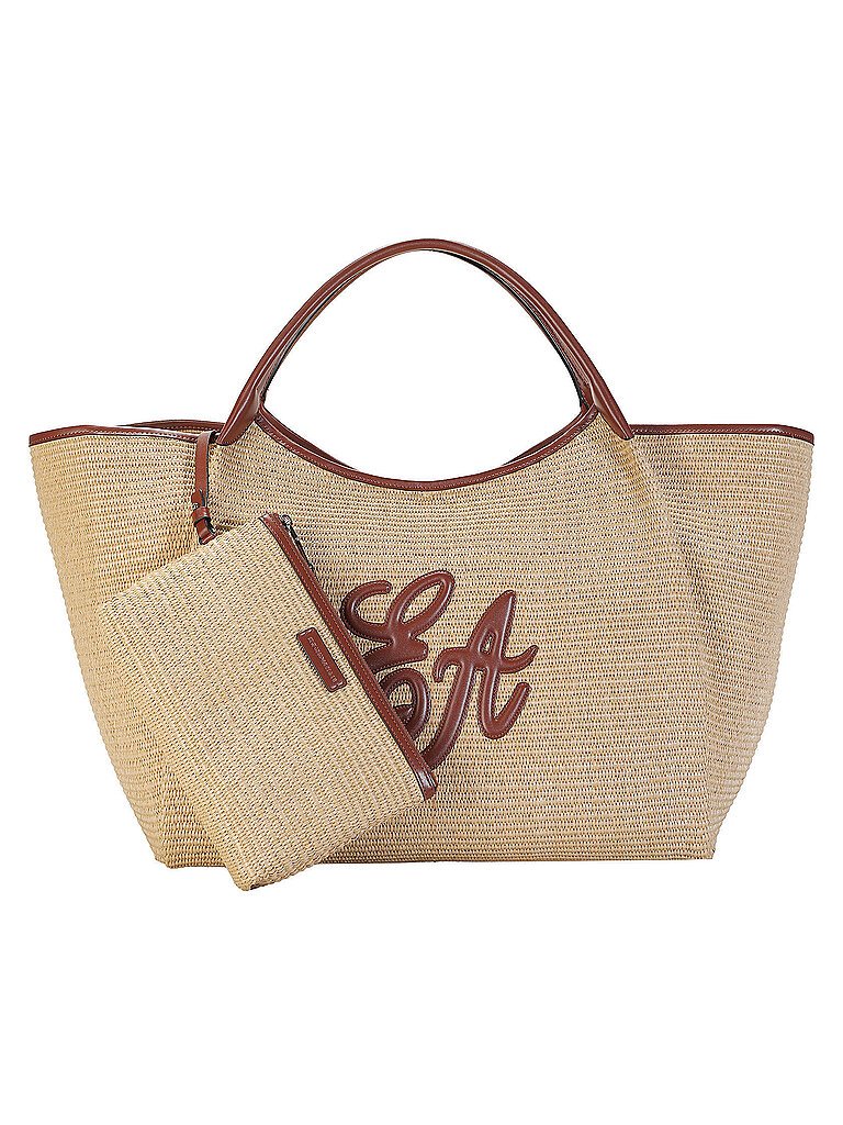 Giorgio Armani Sac a main Emporio Armani SHOPPING STRAW L Beige Unique femmes